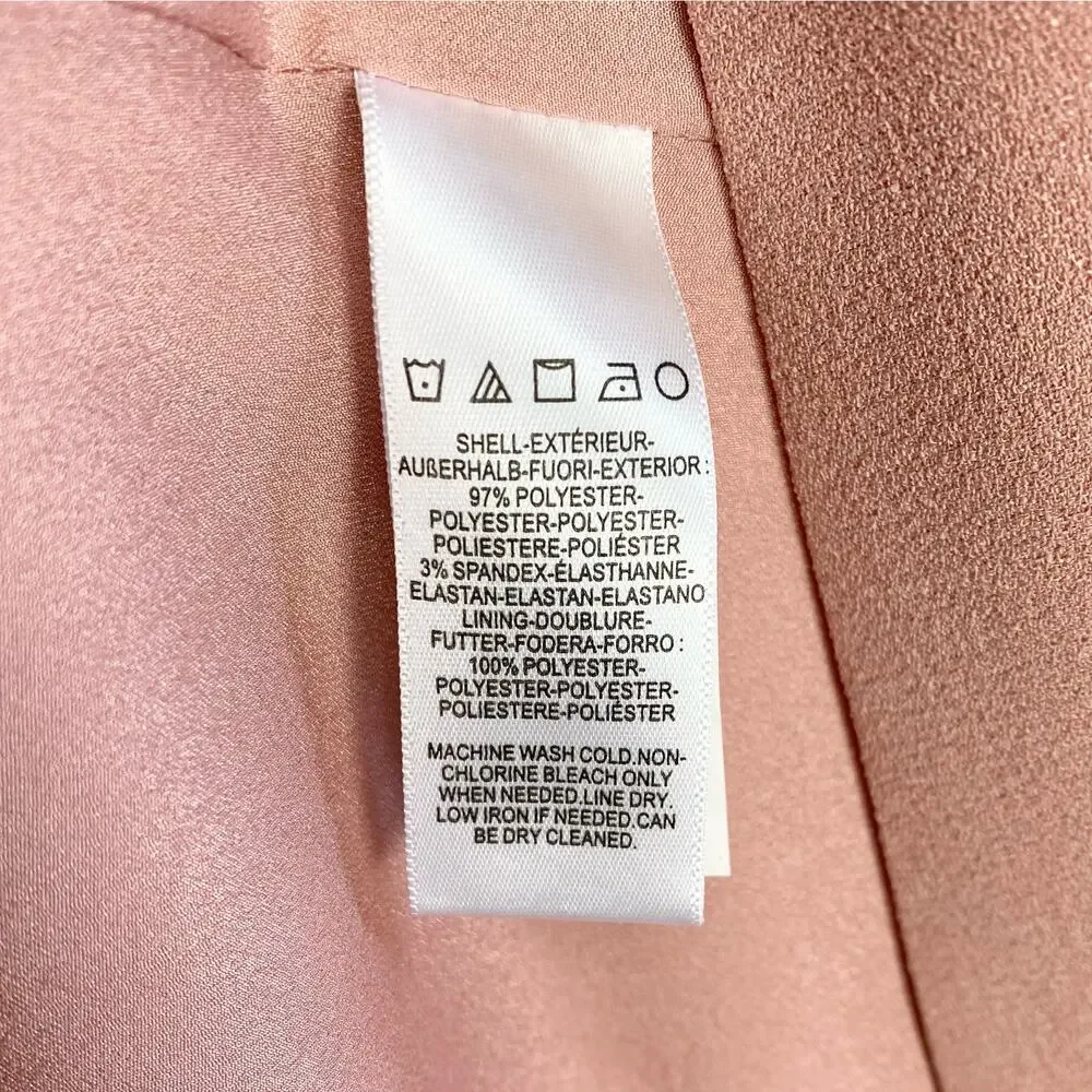 NWOT Dress The Population Sandra Plunge Crepe Trumpet Gown in Blush, Medium - Picture 13 of 16